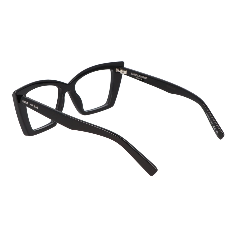 Saint Laurent Irregular Acetate Frame Eyeglasses Black Unisex