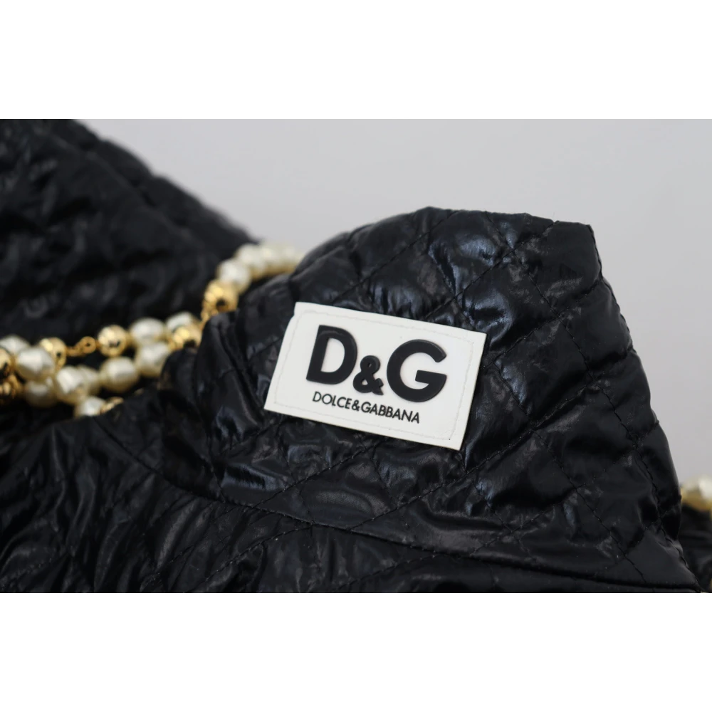 Dolce & Gabbana Zwarte Trui met Parelversiering en Ritssluiting Black Dames