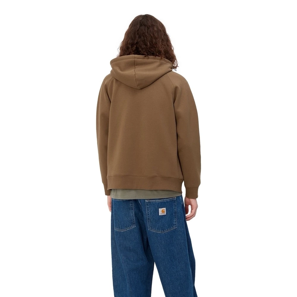 Carhartt WIP Hooded Chase Jack van zwaar sweatstof Brown Heren