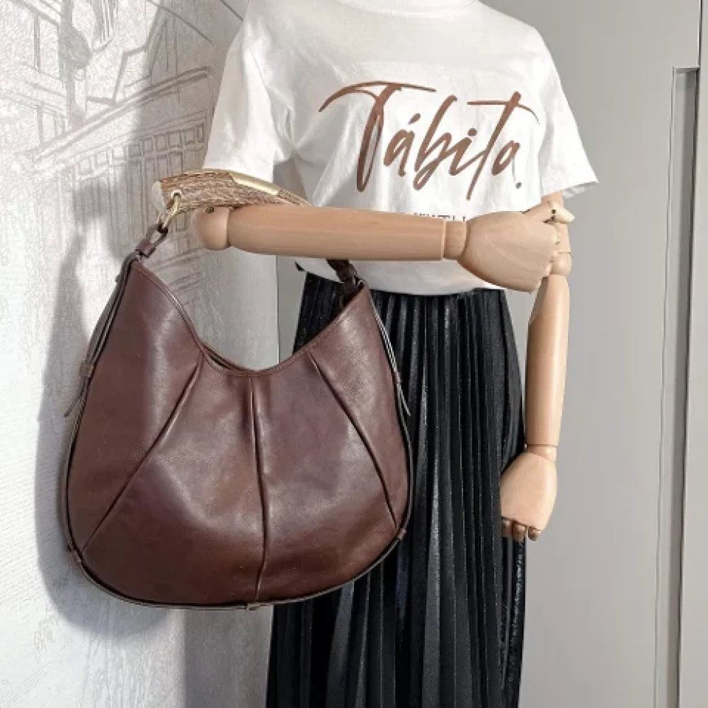 Yves Saint Laurent Vintage Pre-owned Leather handbags Brown Dames