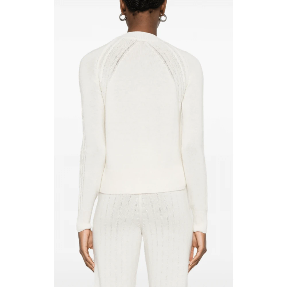 Ermanno Scervino Witte Bloemenborduurwerk Sweater White Dames