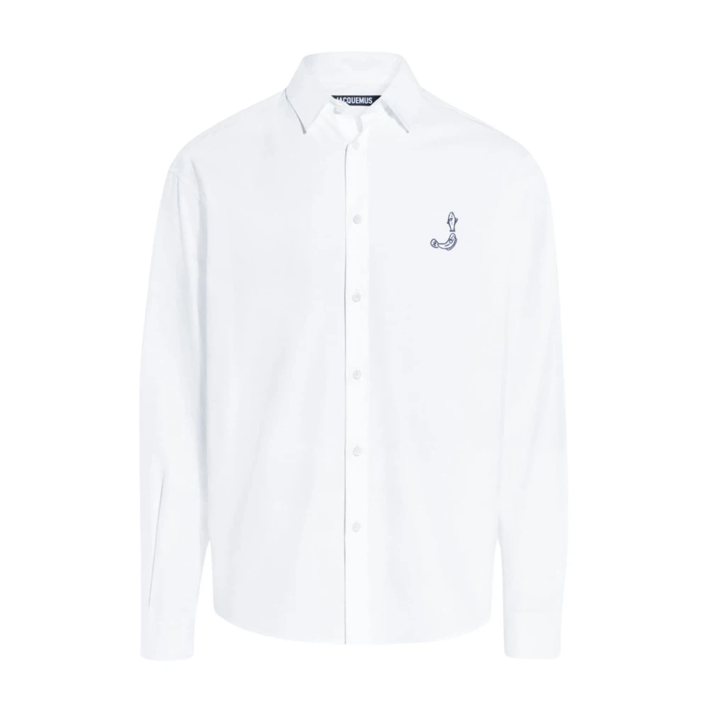 Jacquemus Klassieke Witte Katoenen Logo Print Overhemd White Heren
