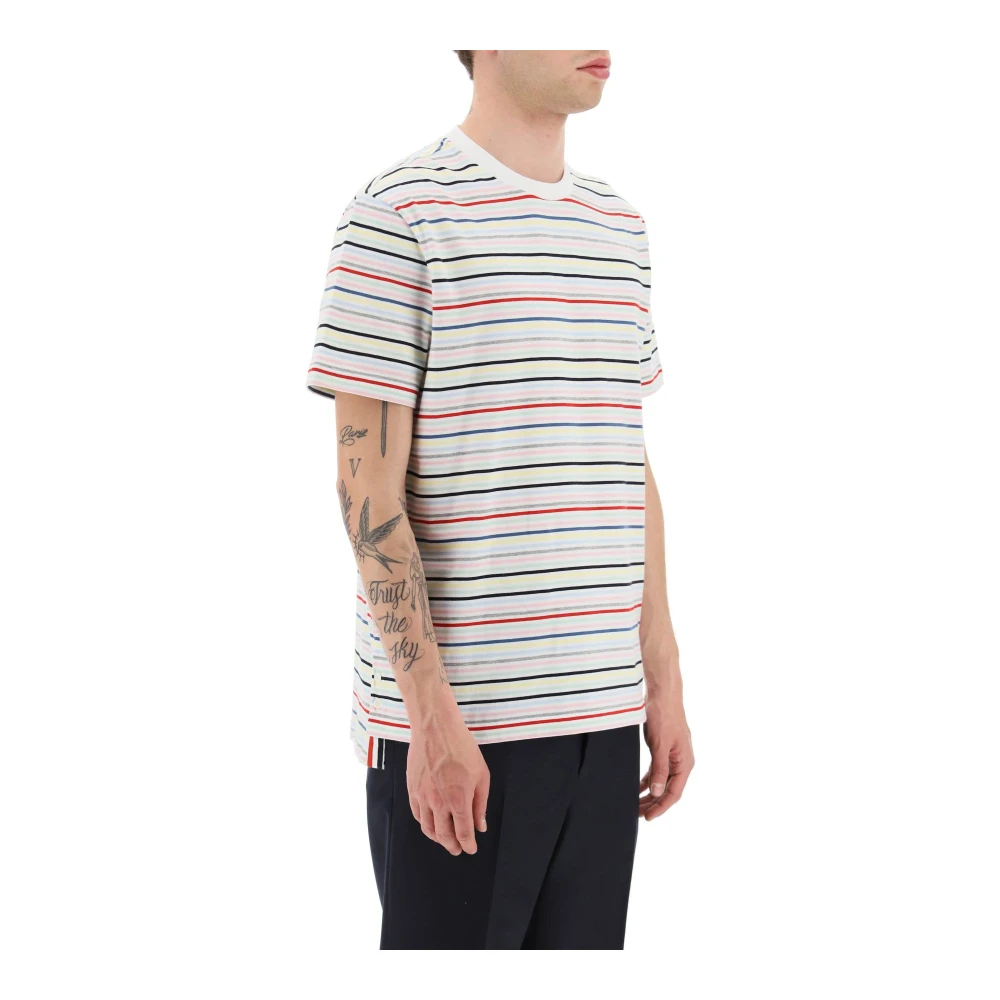 Thom Browne Gestreept T-Shirt in Multikleur Multicolor Heren