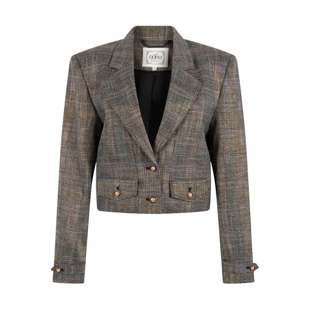 Aaiko Chique Tweed Blazer met Glitterdraad Gray Dames