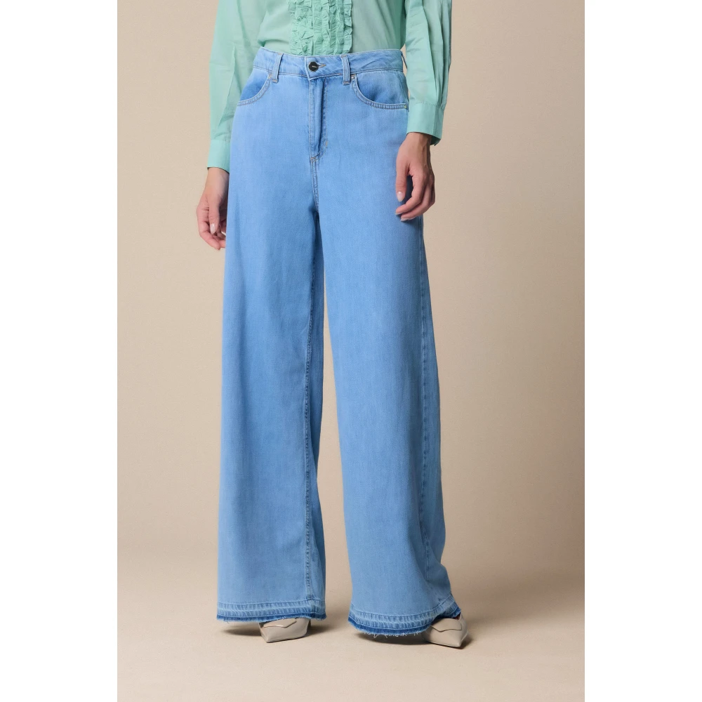 Kocca Stijlvolle Wide Jeans voor Vrouwen Blue Dames
