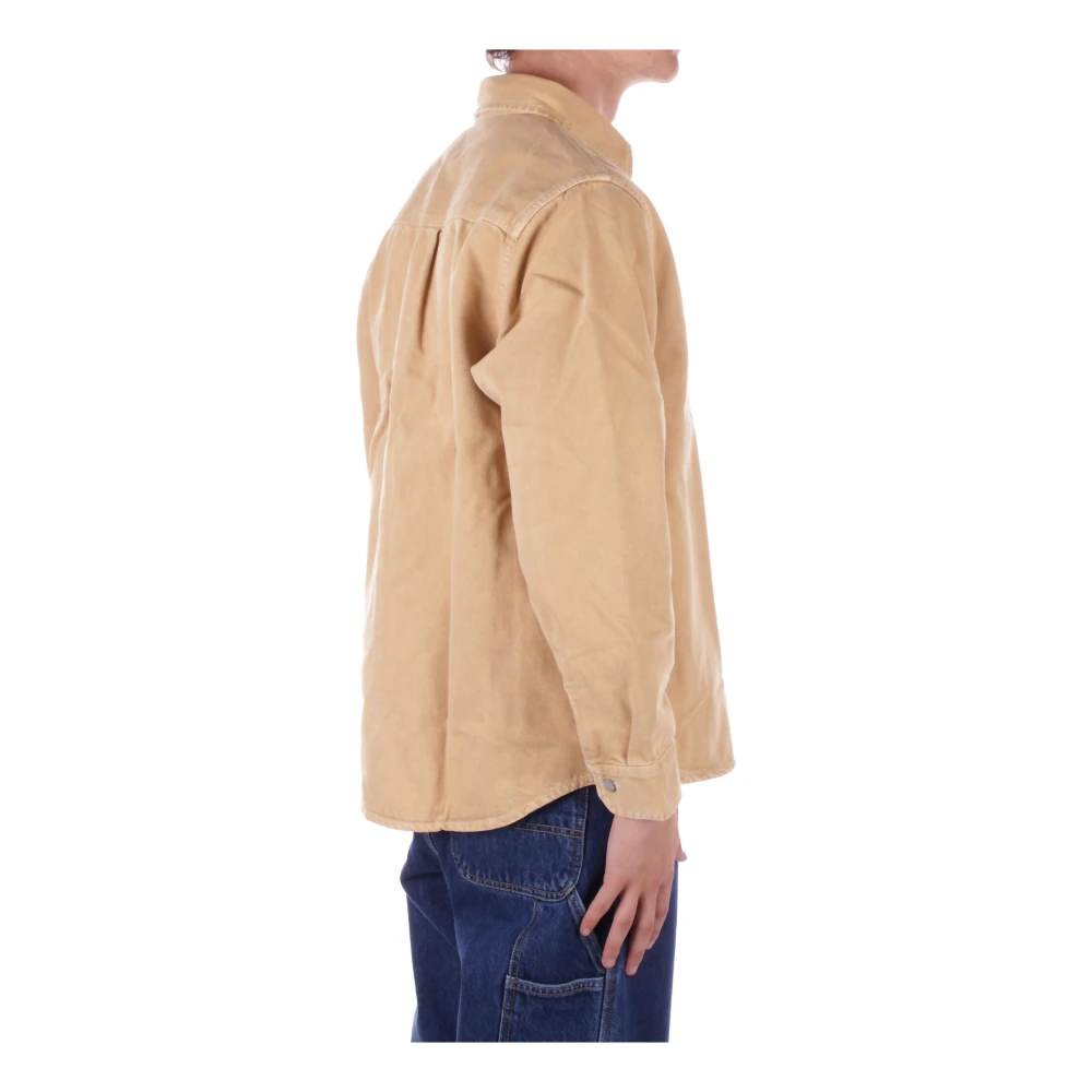 Carhartt WIP Beige Logo Front Button Shirt Beige Heren