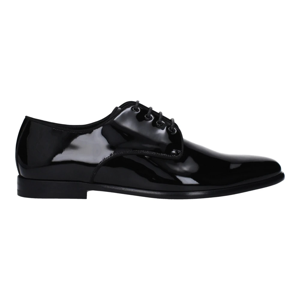 Dolce & Gabbana Svart Läder Oxfords Och Derbies