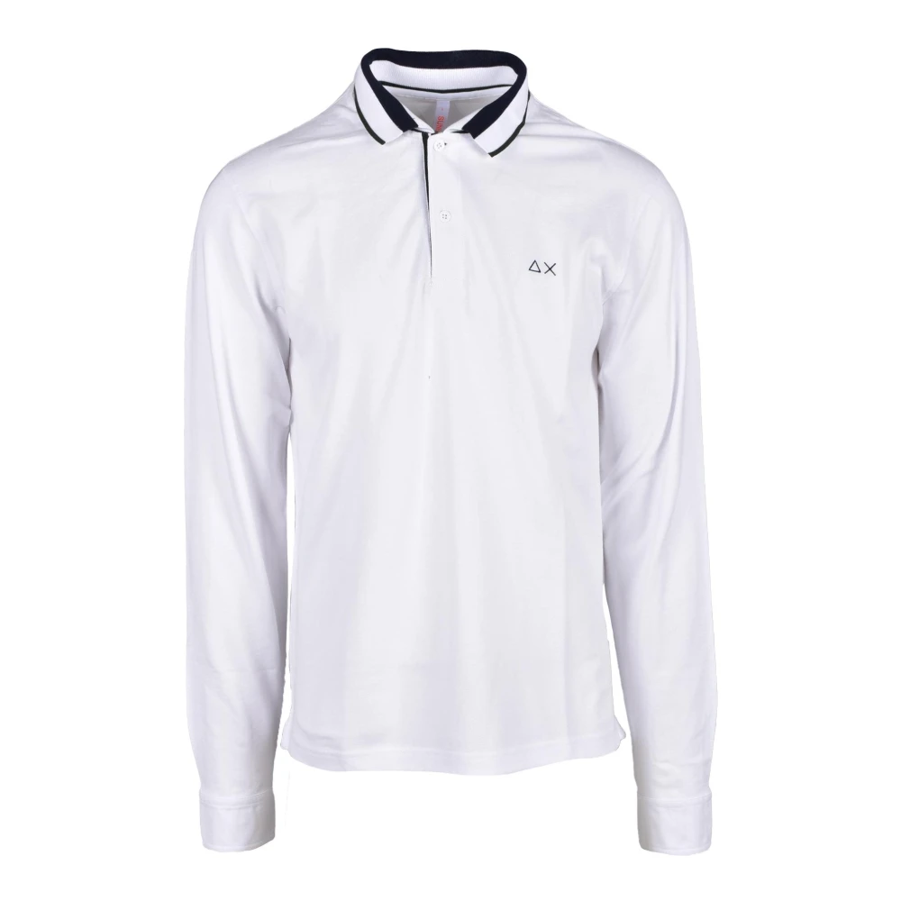 Sun68 Katoen Elastaan Polo Shirt White Heren