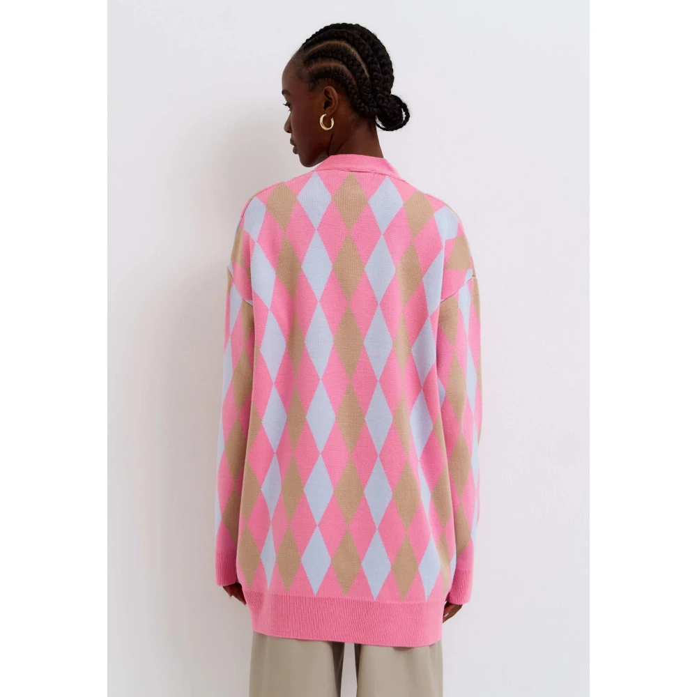 Cesare Gaspari Multicolor Button-Up Vest Roze Multicolor Dames