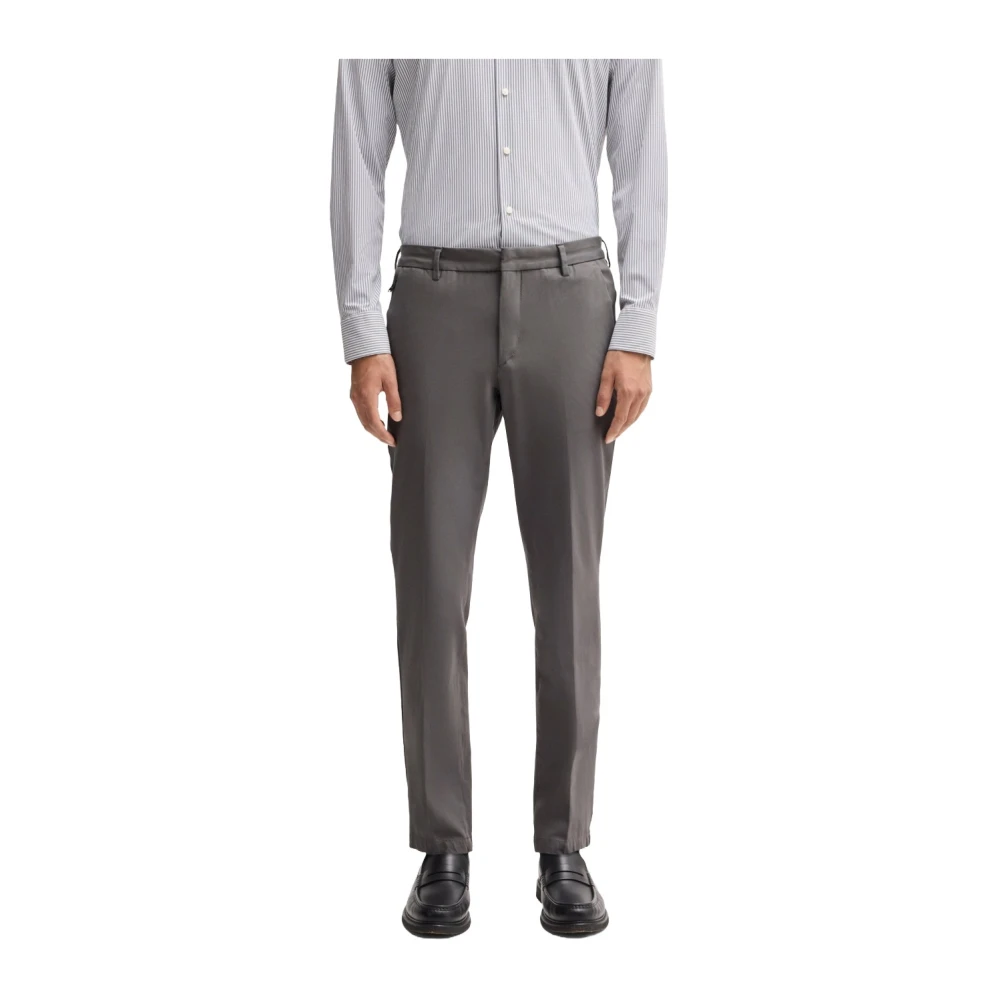 Hugo Boss Slim Fit Stretch Katoenen Broek Gray Heren