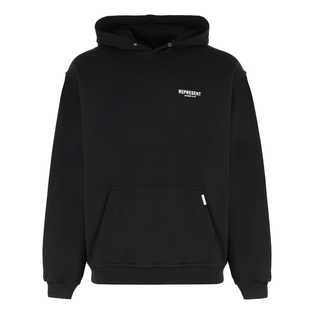 Represent Men's Black Hoodies, S, Cotton Hoodie