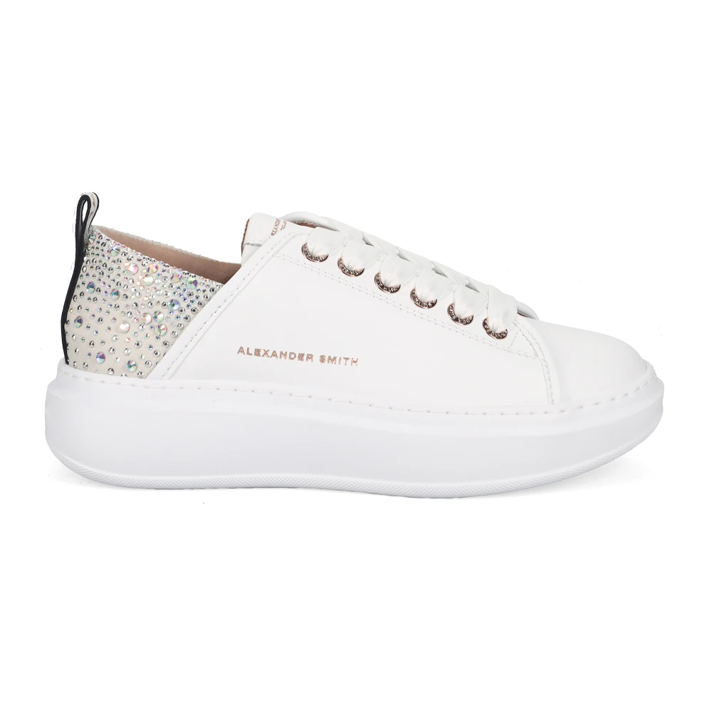 Alexander Smith Wembley Witte Strass Hak Sneakers Dames Schoenen