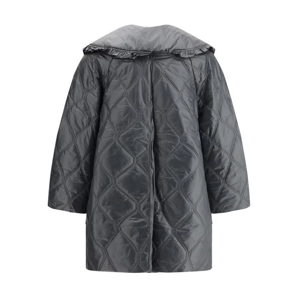 Ganni Gewatteerd Oversized Jack met Zakken Black Dames