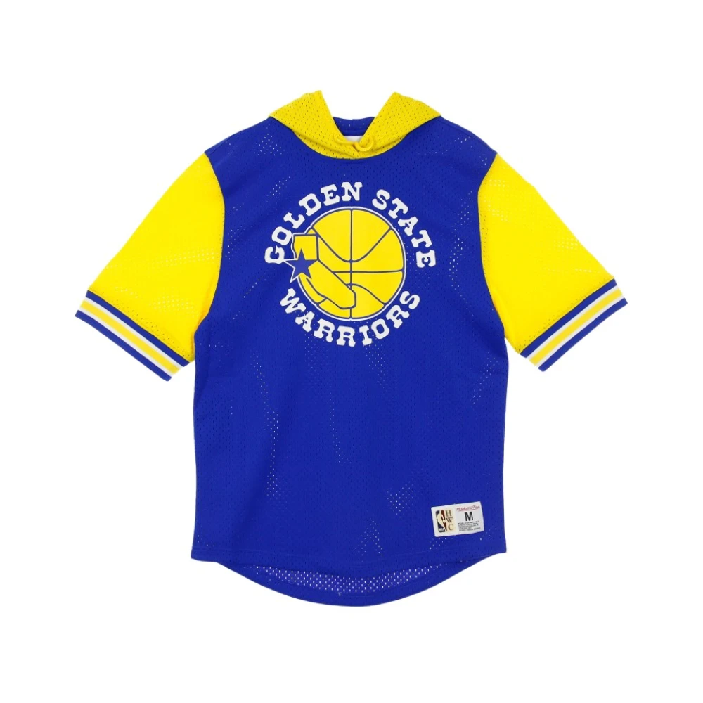 Mitchell & Ness Lätt tröja Kort ärm NBA -summer Beater Mesh Hoody Hardwood Classics Goldwar Blue, Herr