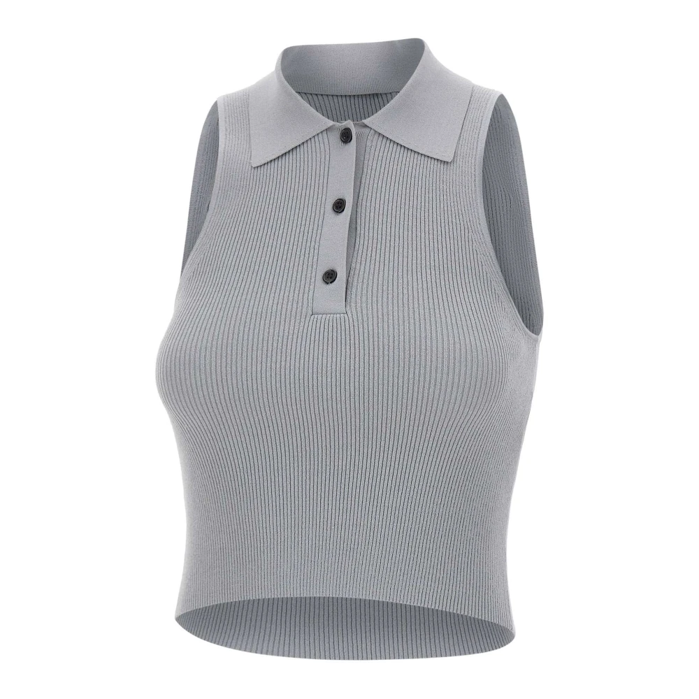 A. Roege Hove Women's Gray Sleeveless Tops, Xs, Trine Polo
