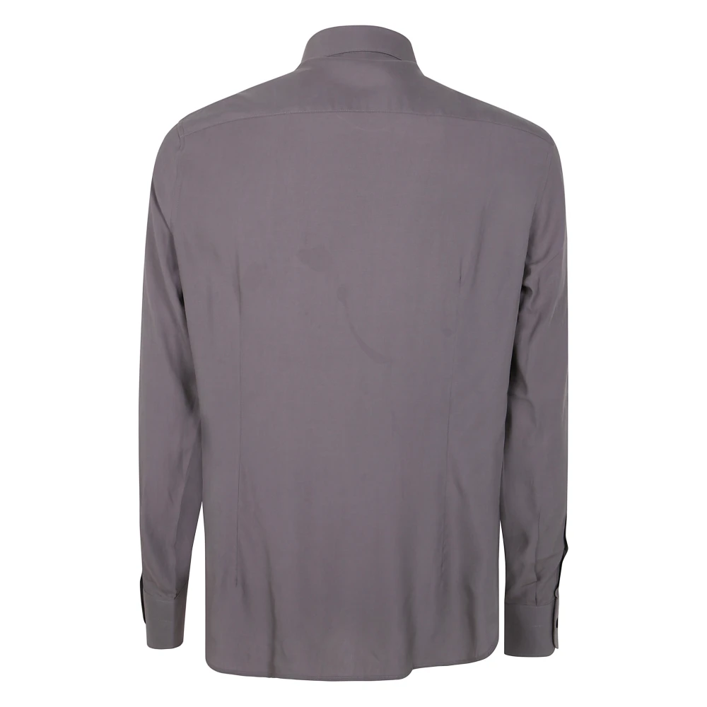 Emporio Armani Casual Katoenen Overhemd voor Mannen Purple Heren