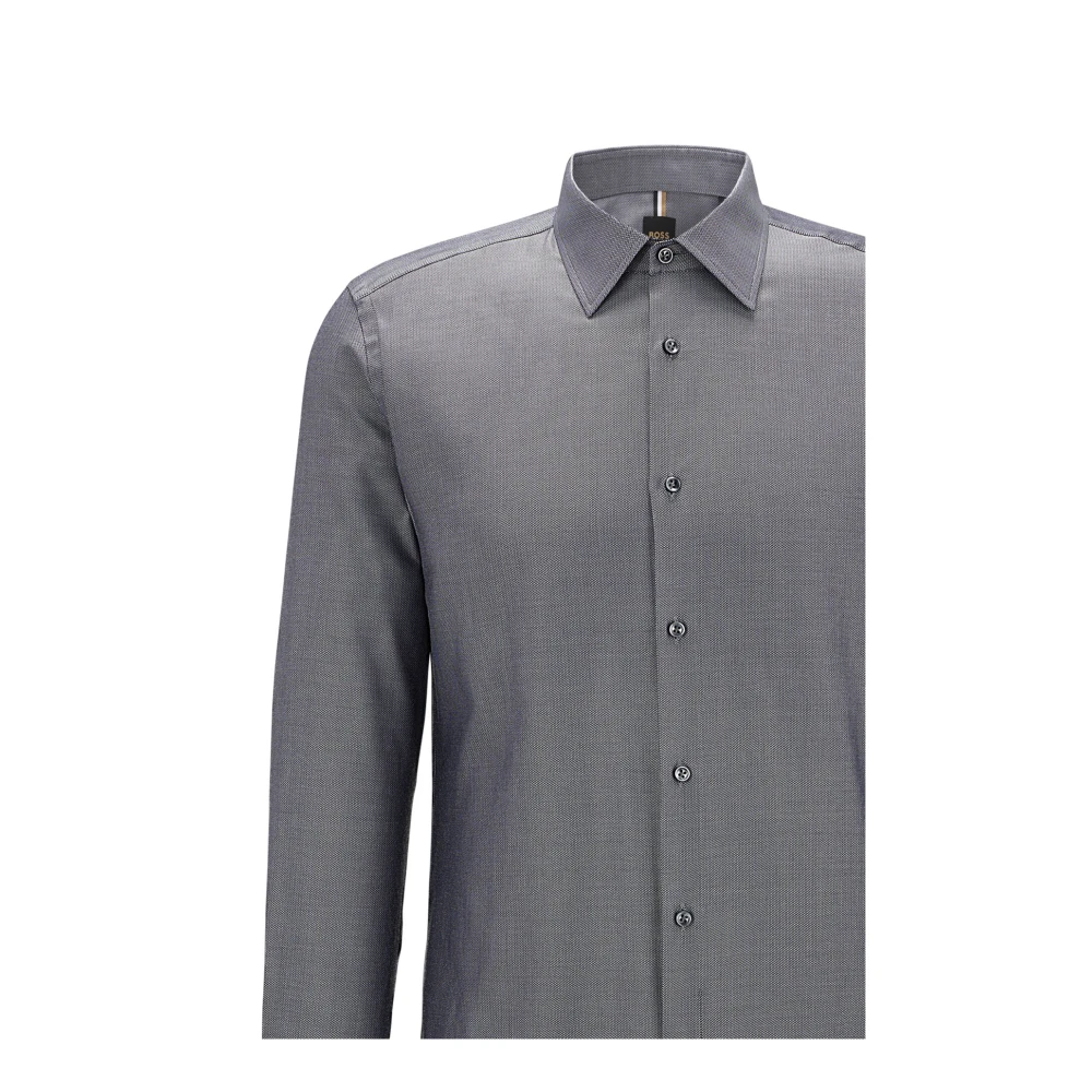 Hugo Boss Linnen Samenstelling Overhemd Gray Heren