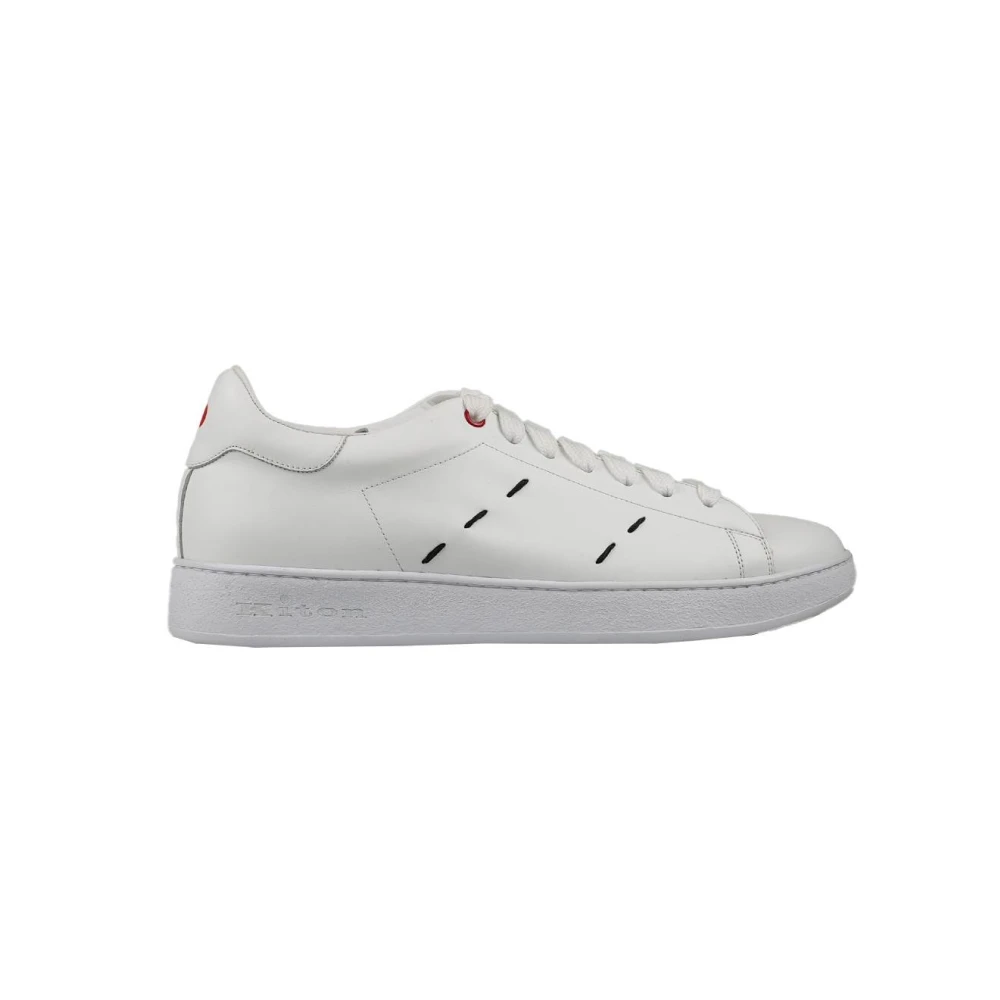 Kiton Sneakers Classic Solid 100% Handgemaakt Heren Schoenen Wit