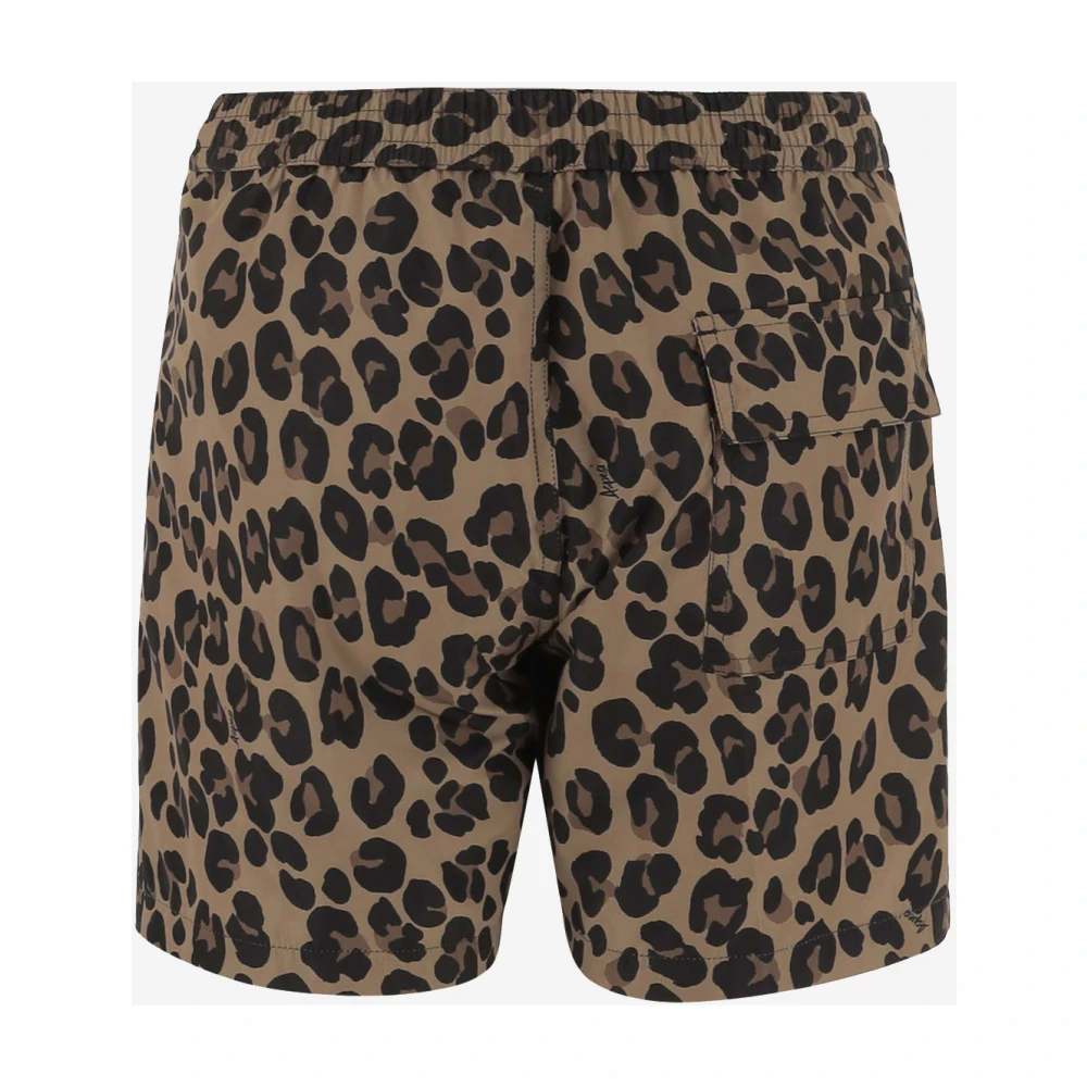 Aspesi Leo Patroon Elastische Taille Casual Shorts Brown Dames