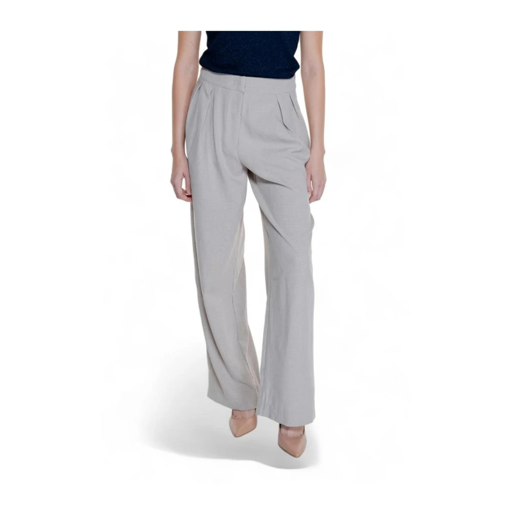 Vila Elegante Palazzo Broek met Spandex Beige Dames