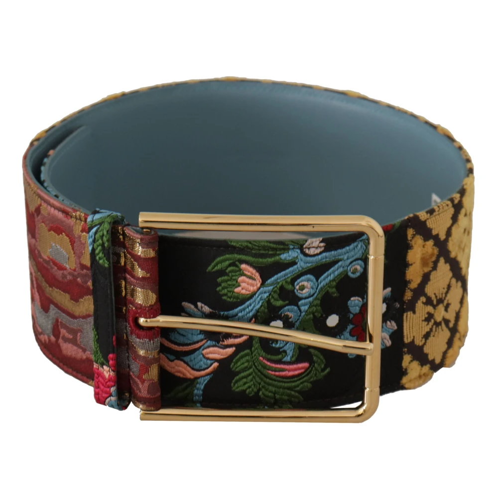 Dolce & Gabbana Multicolor Belts,, Canvas Leather Statement Belt Medium