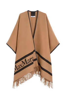 Jacquard Wool Poncho