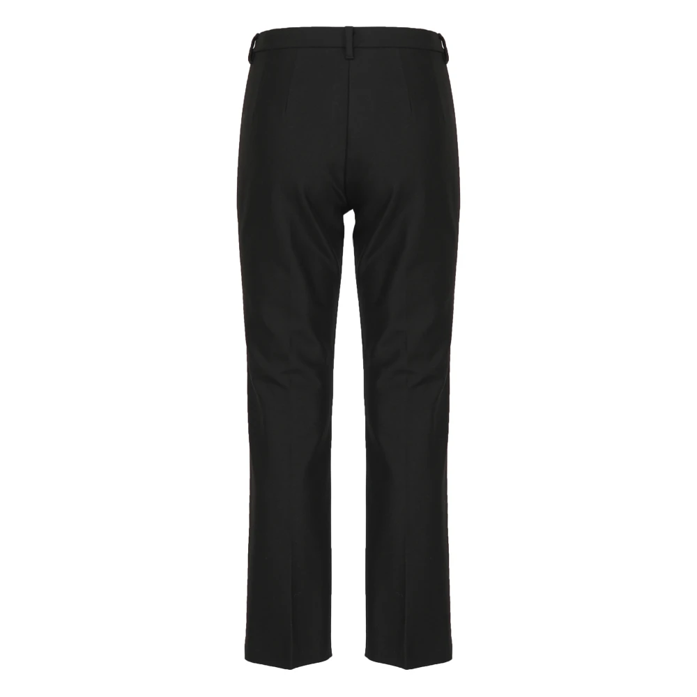 Max Mara Zwarte Broek van Vloeibare Stof Black Dames