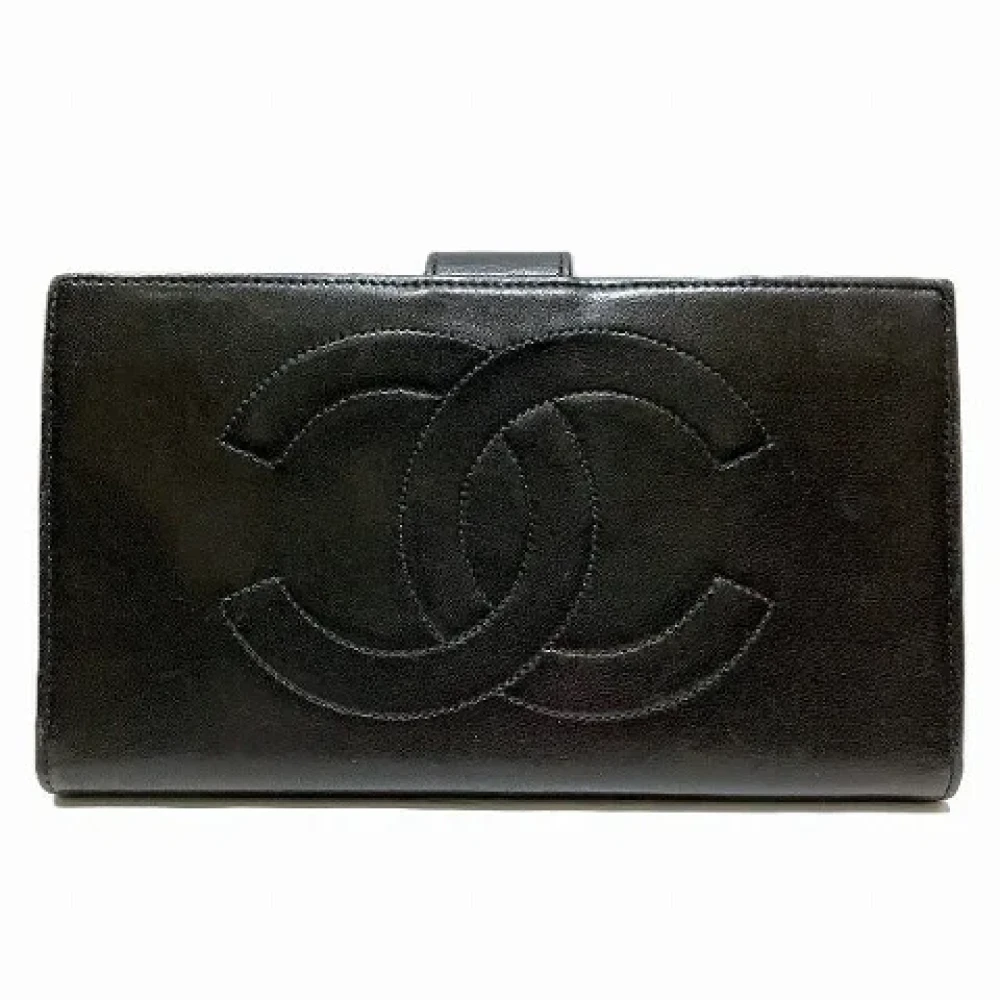 Chanel Vintage Pre-owned Leather wallets Black Dames