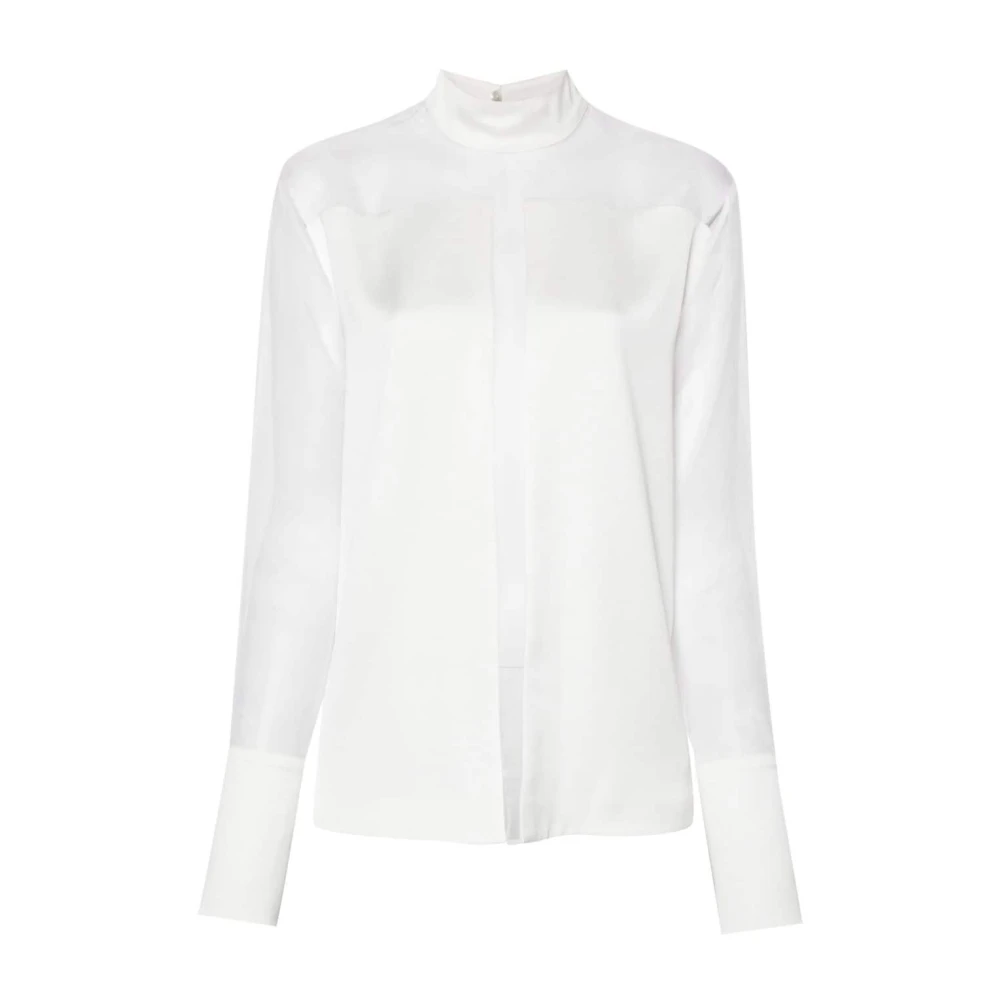 Genny Zijden Satijnen Blouse White Dames