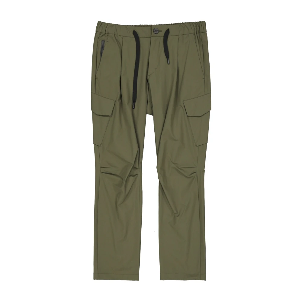 Herno Mannelijk Groente Broeken Heren, Groen, L, Polyester, Laminar Cargo Broek