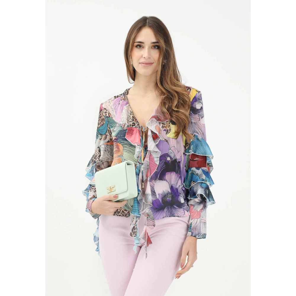 Just Cavalli Bloemen Multikleur Blouse Lente Zomer Multicolor Dames
