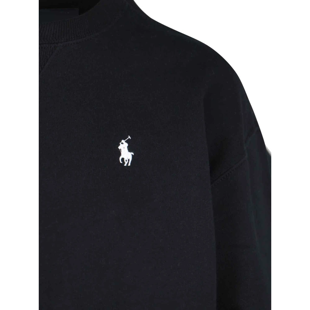Ralph Lauren Zwarte Logo Crewneck Sweater Black Dames