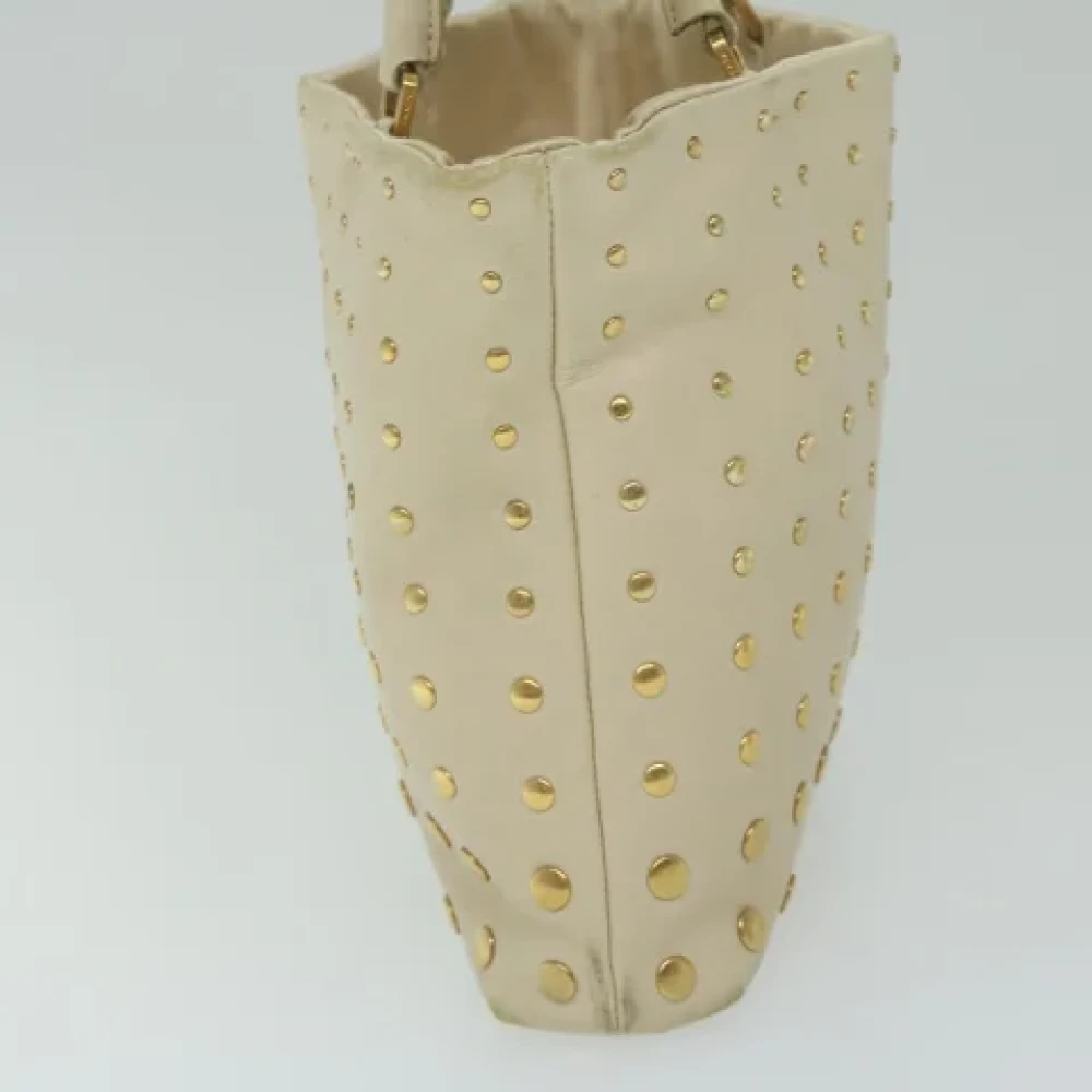 Prada Vintage Pre-owned Leather handbags Beige Dames