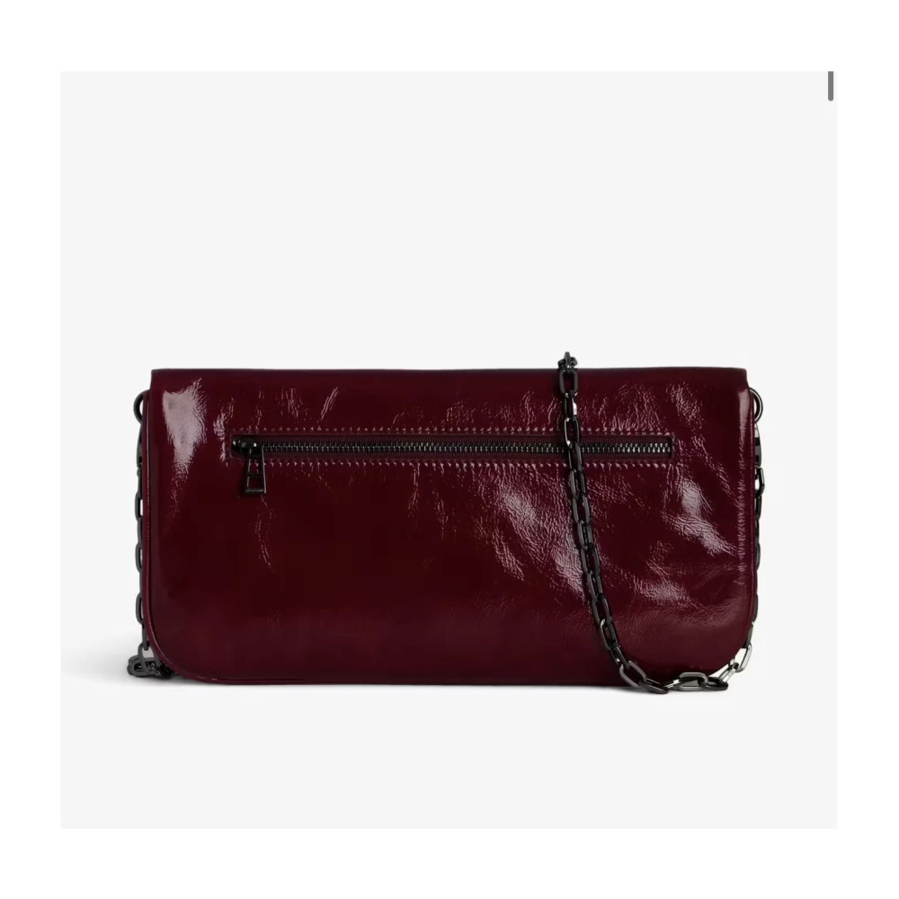 Zadig & Voltaire Rode leren handtas Rock Eternal Brown Dames