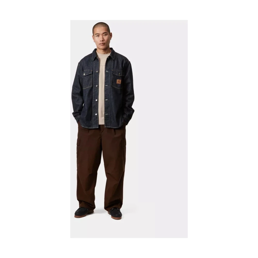 Carhartt WIP Denim Overhemd Jas Blauw Black Heren
