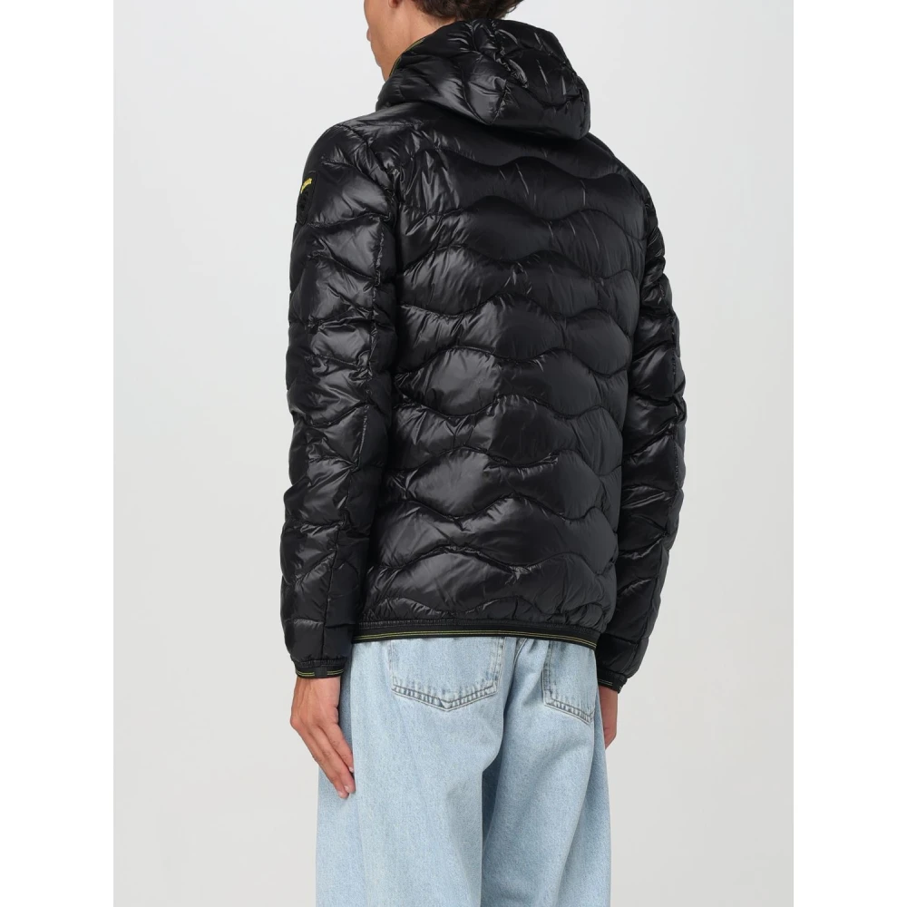 Blauer Wave Stijl Puffer Jas Black Heren