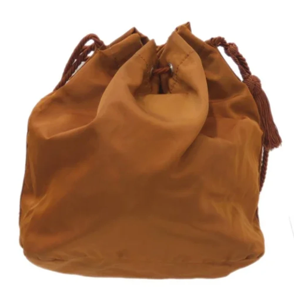 Prada Vintage Pre-owned Fabric shoulder-bags Brown Dames