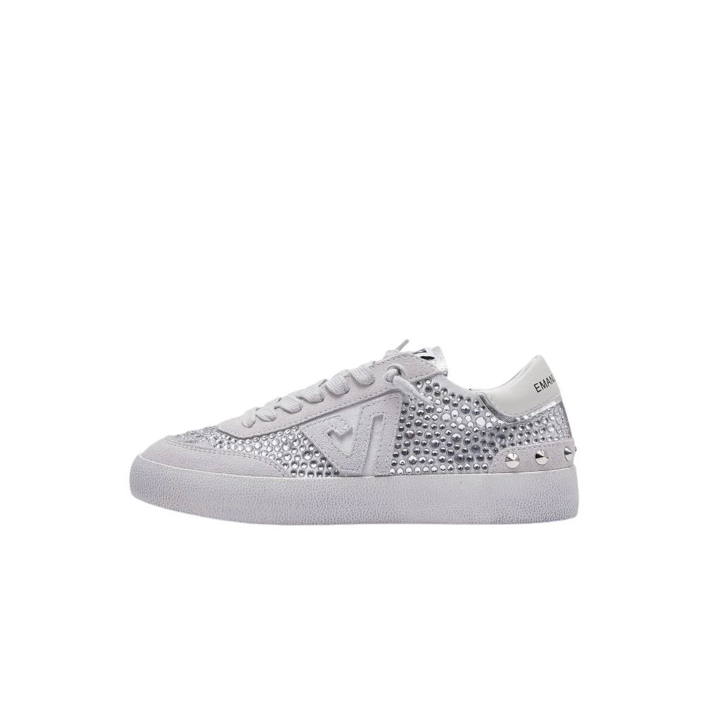 Emanuelle Vee Witte sneakers met strass-details Dames Schoenen Grijs