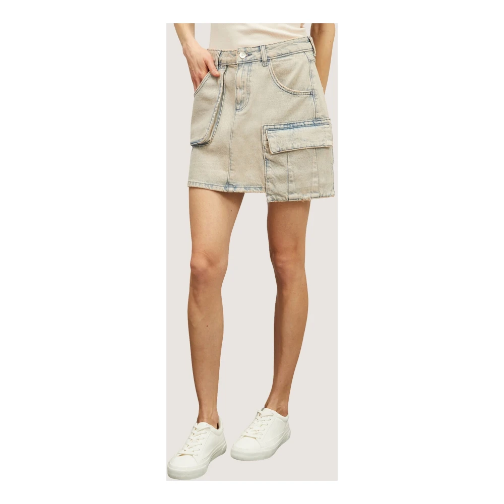 Motivi Denim Rok met Roze Wassing Pink Dames