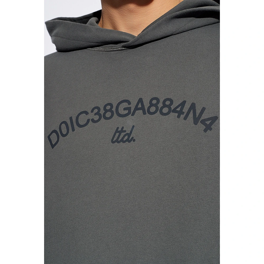 Dolce & Gabbana Hoodie met logo Gray Heren