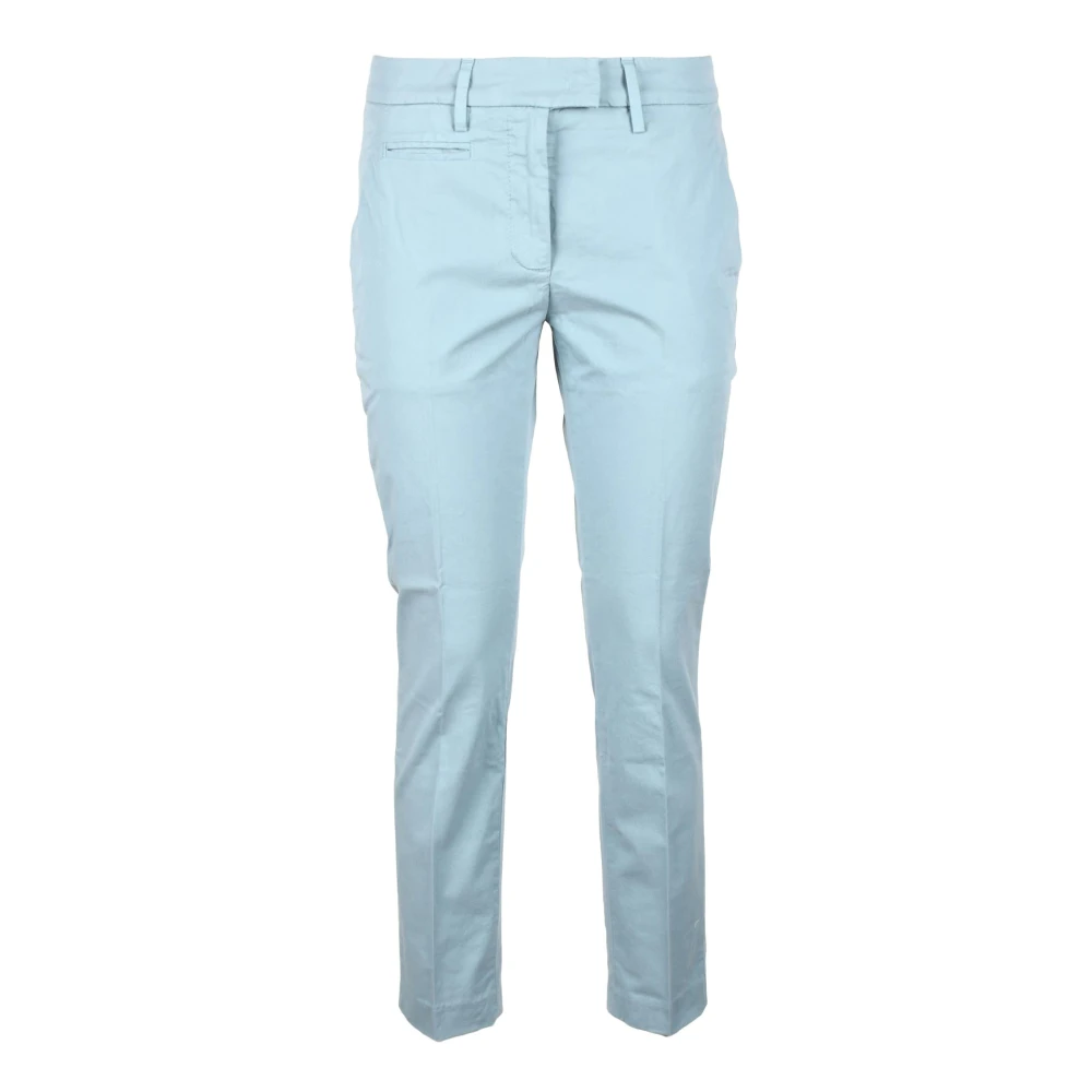 Dondup Katoen Elastaan Broek Blue Dames