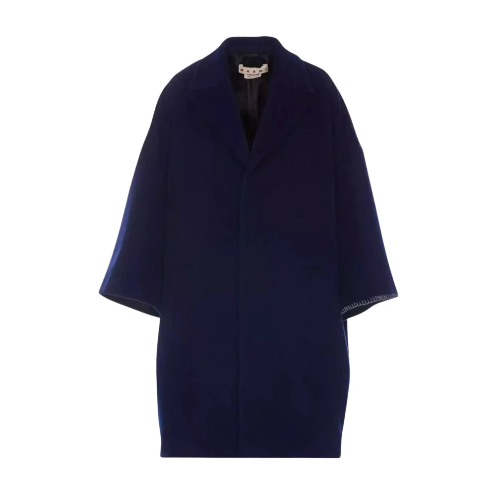 Marni Women's Blue Navy Wool Coat - Single-Breasted Coats - 2XS - Coats