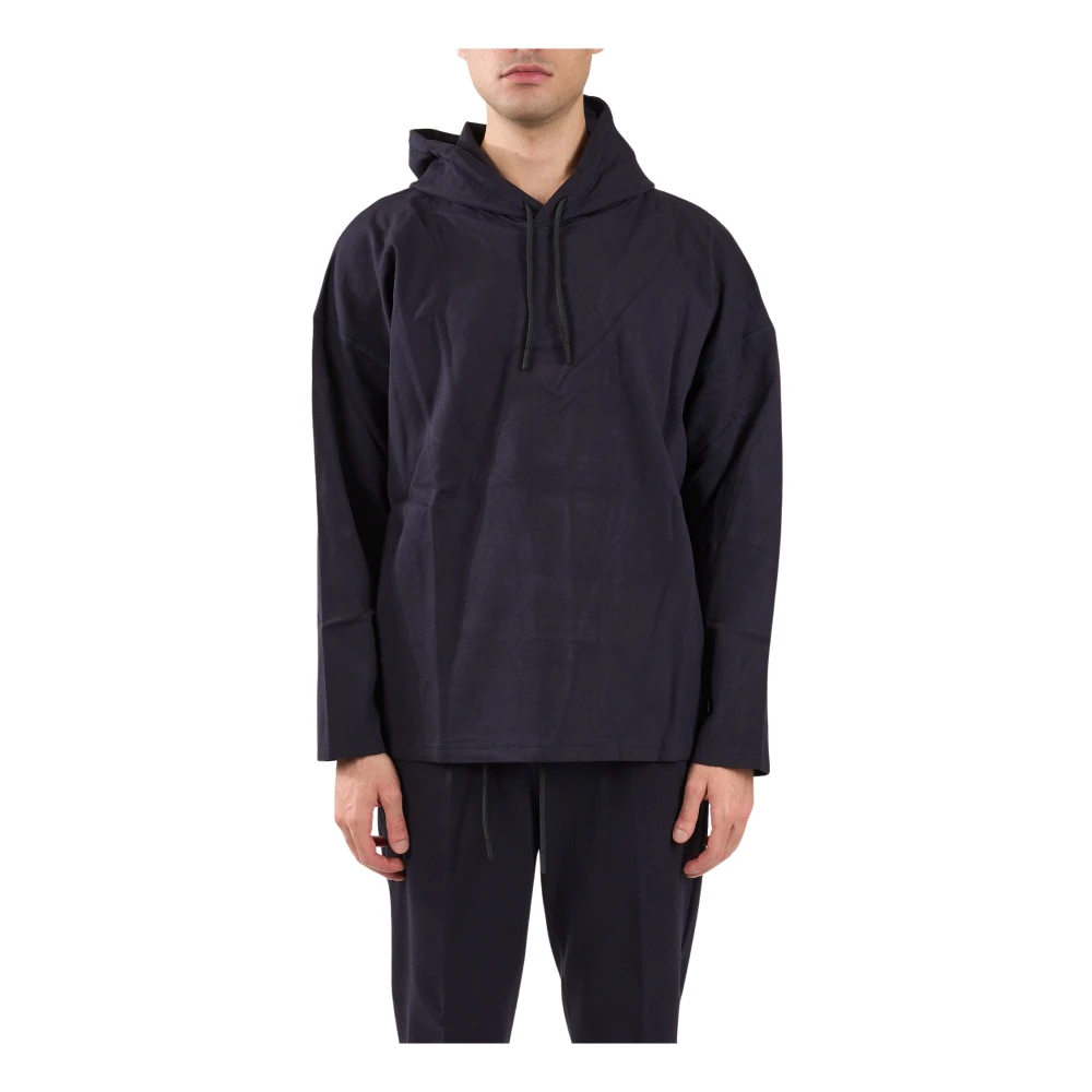 Hevo Stijlvolle Viscose Hoodie Blue Heren