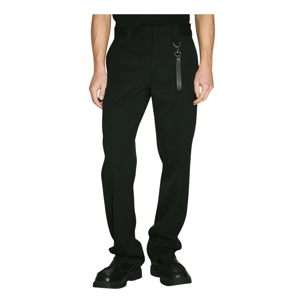 Lanvin Wollen Twill Maatwerk Broek Black Heren