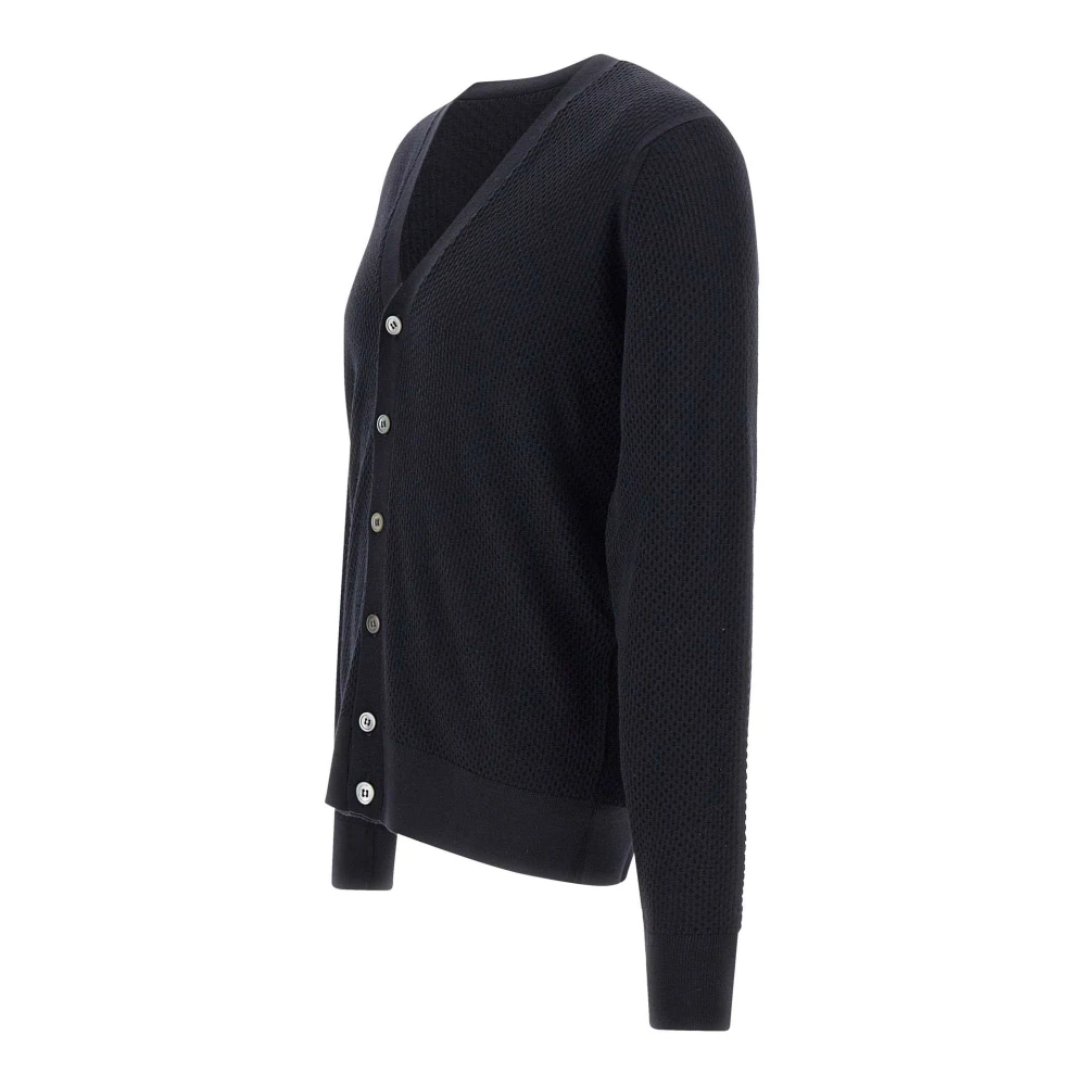 Filippo De Laurentiis Koninklijke Merinowol Vest Blauw Blue Heren