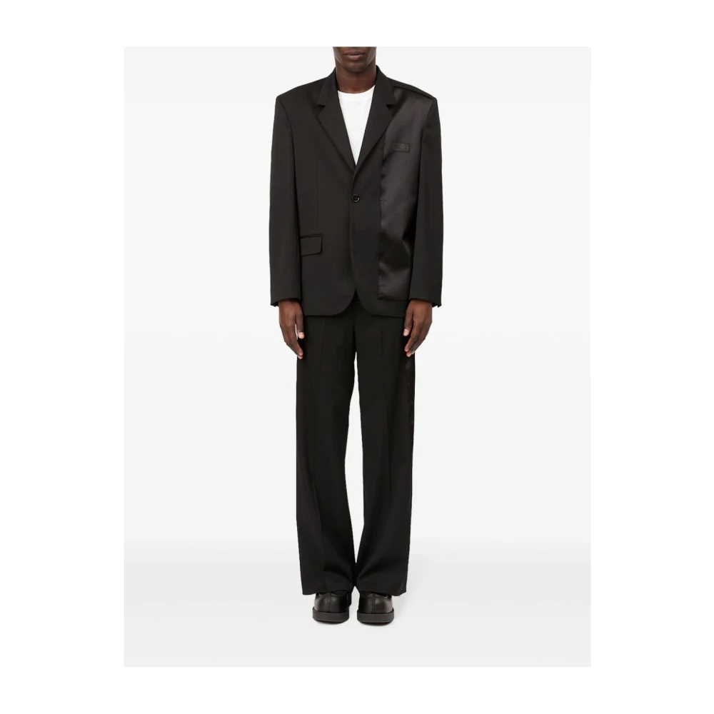 MM6 Maison Margiela Zwarte wollen blend enkelrijig jasje Black Heren