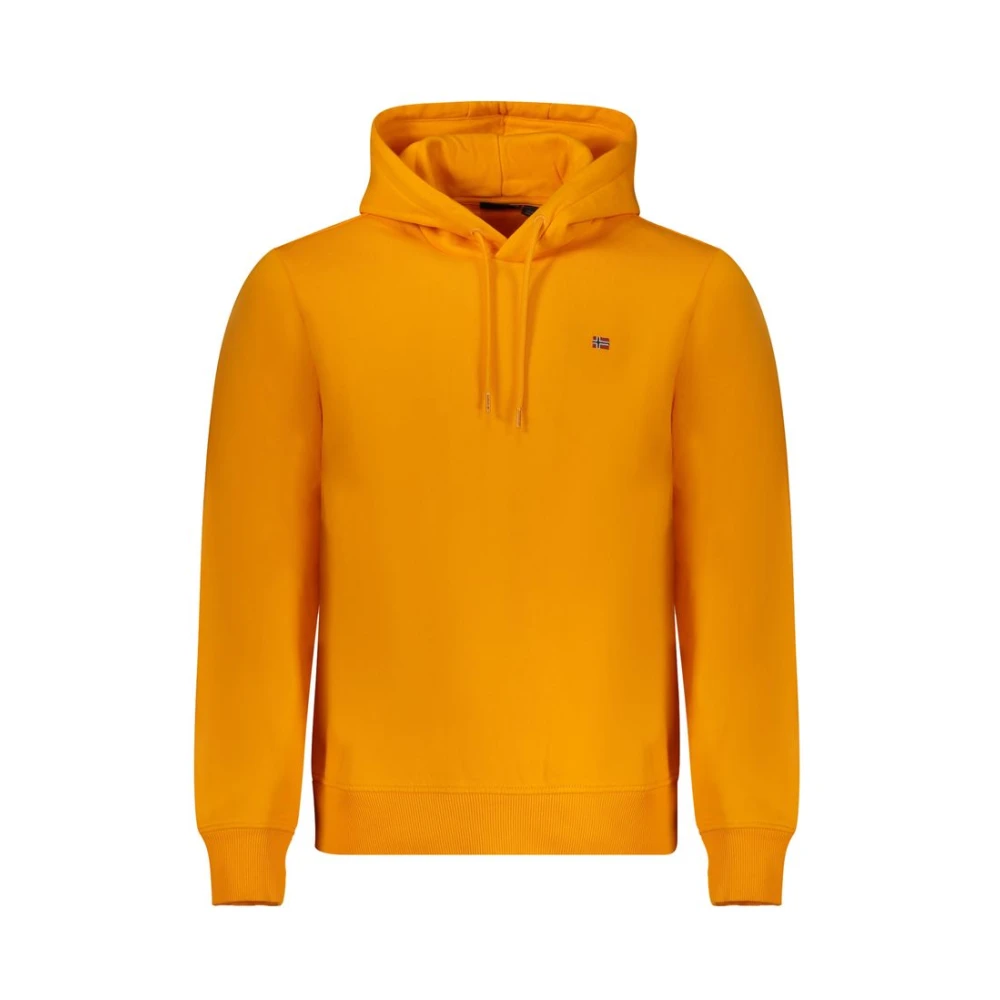 Napapijri Oranje Katoenen Hoodie Sweatshirt Geborduurd Logo Orange Heren