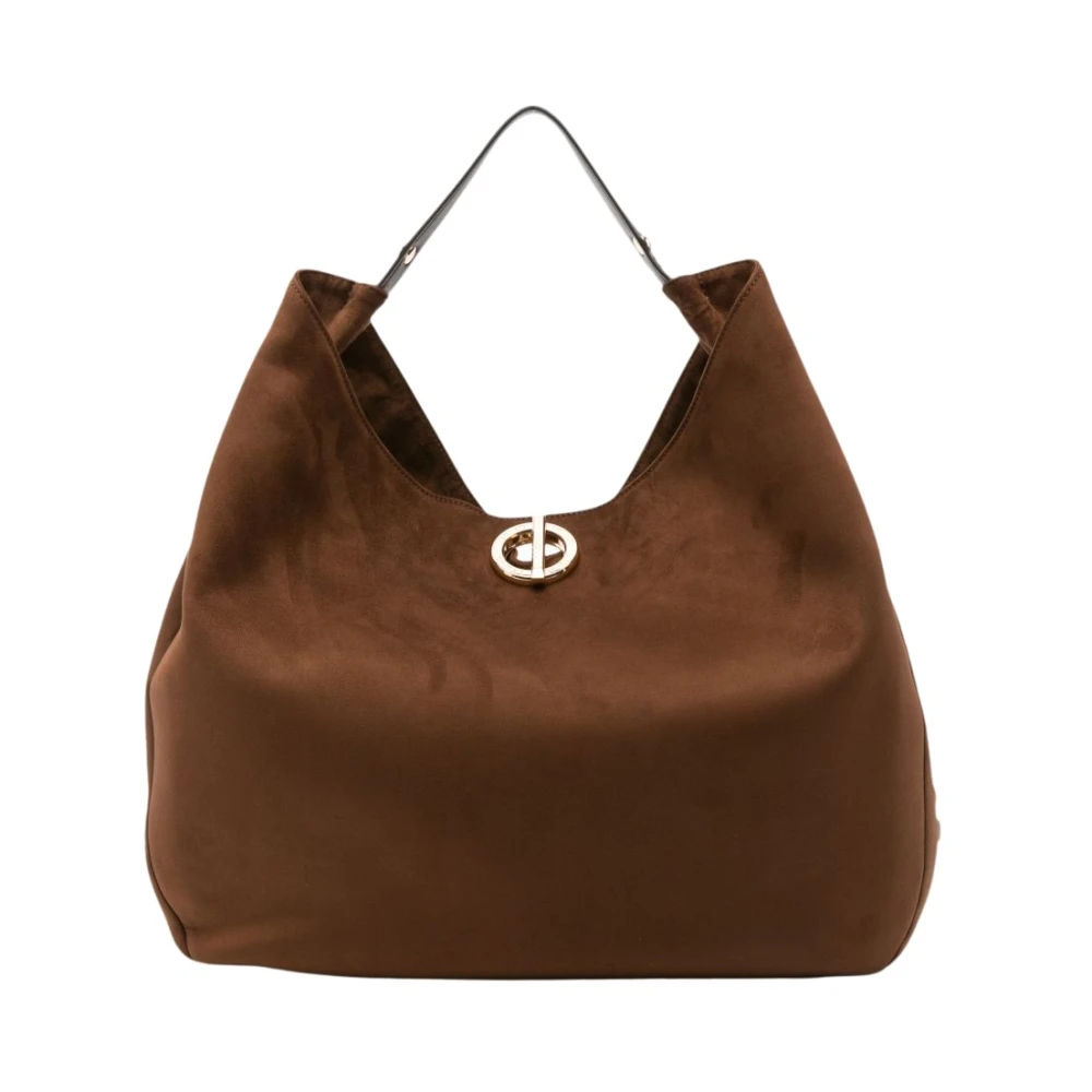 Liu Jo Donna Borsa A Spalla Hobo Grande Con Borchie In Camoscio Tabacco - Immagine 3
