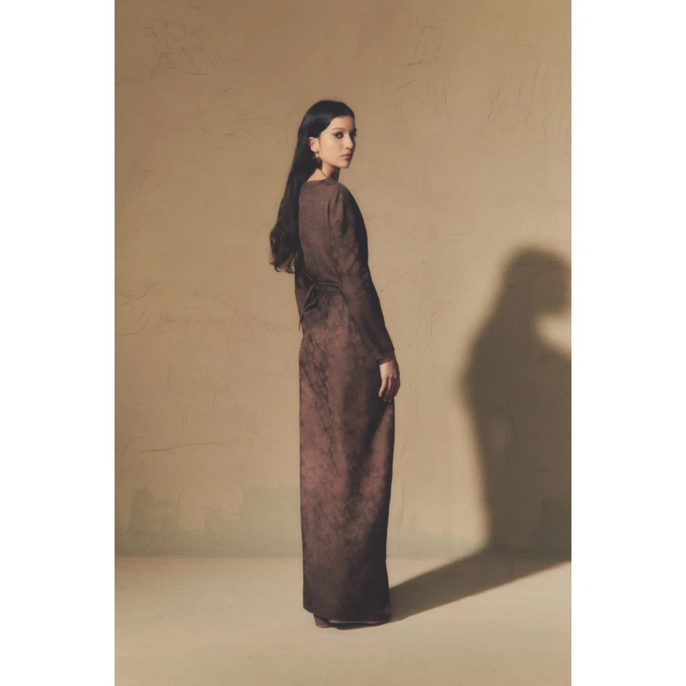 Cortana Malaysia bordeaux jacquard overslagjurk Red Dames