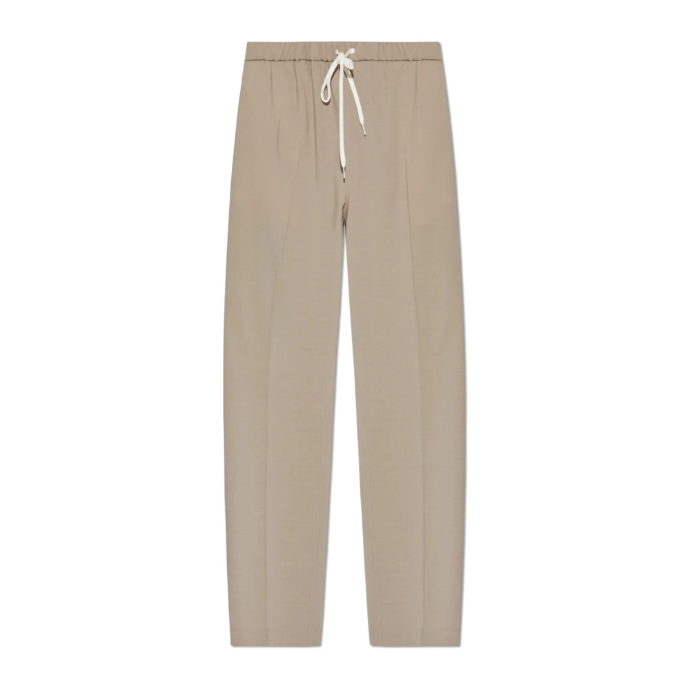 Mm6 Maison Margiela Men's Gray Loose-Fit Pleated Trousers - Wide Trousers - M- Trousers